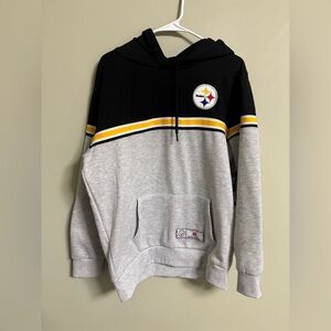Pittsburgh Steelers NFL Team Apparel Mens Size Large Pullover Hoodie Grey New